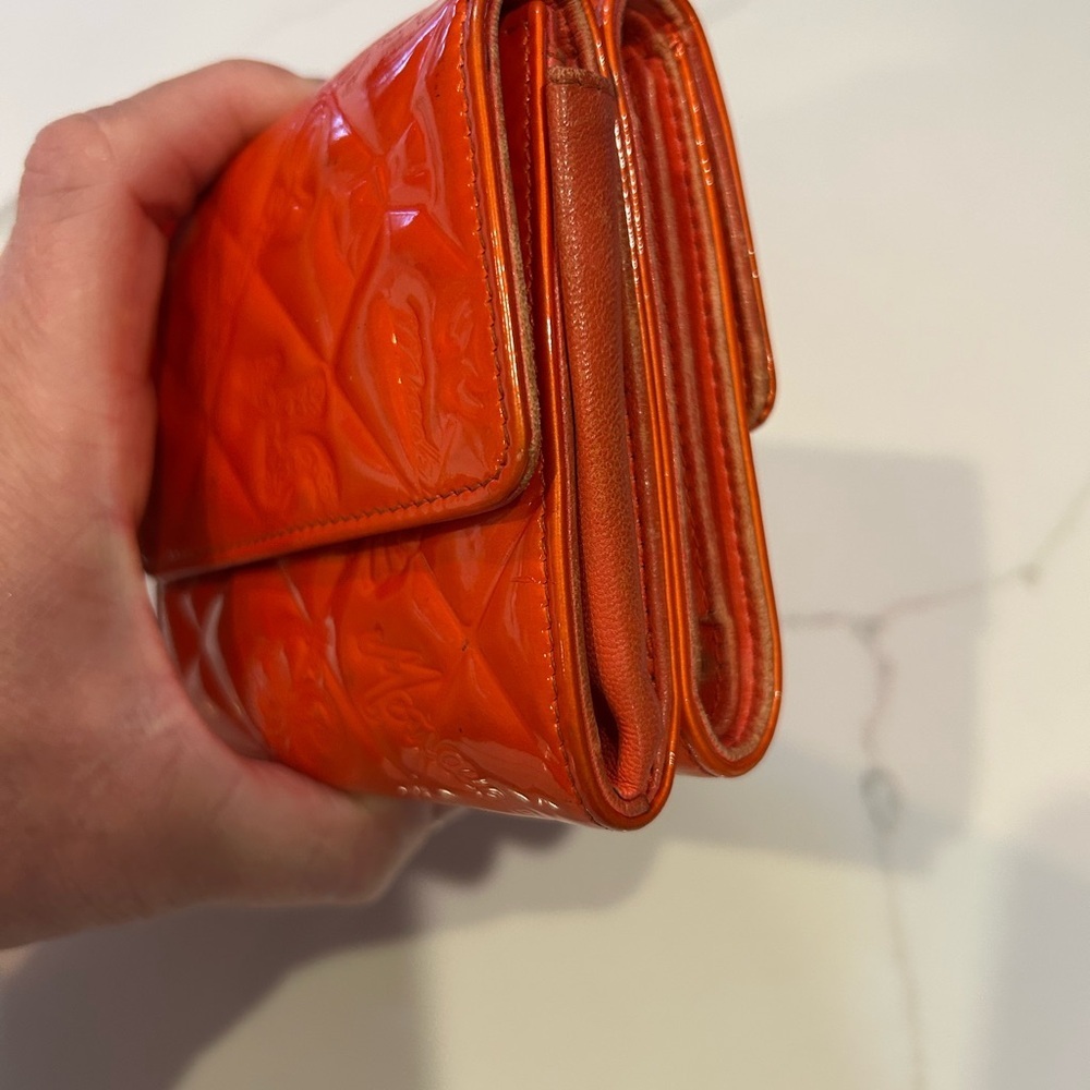 CHANEL Orange Quilted Lucky Charm Wallet - Picture 9 of 13